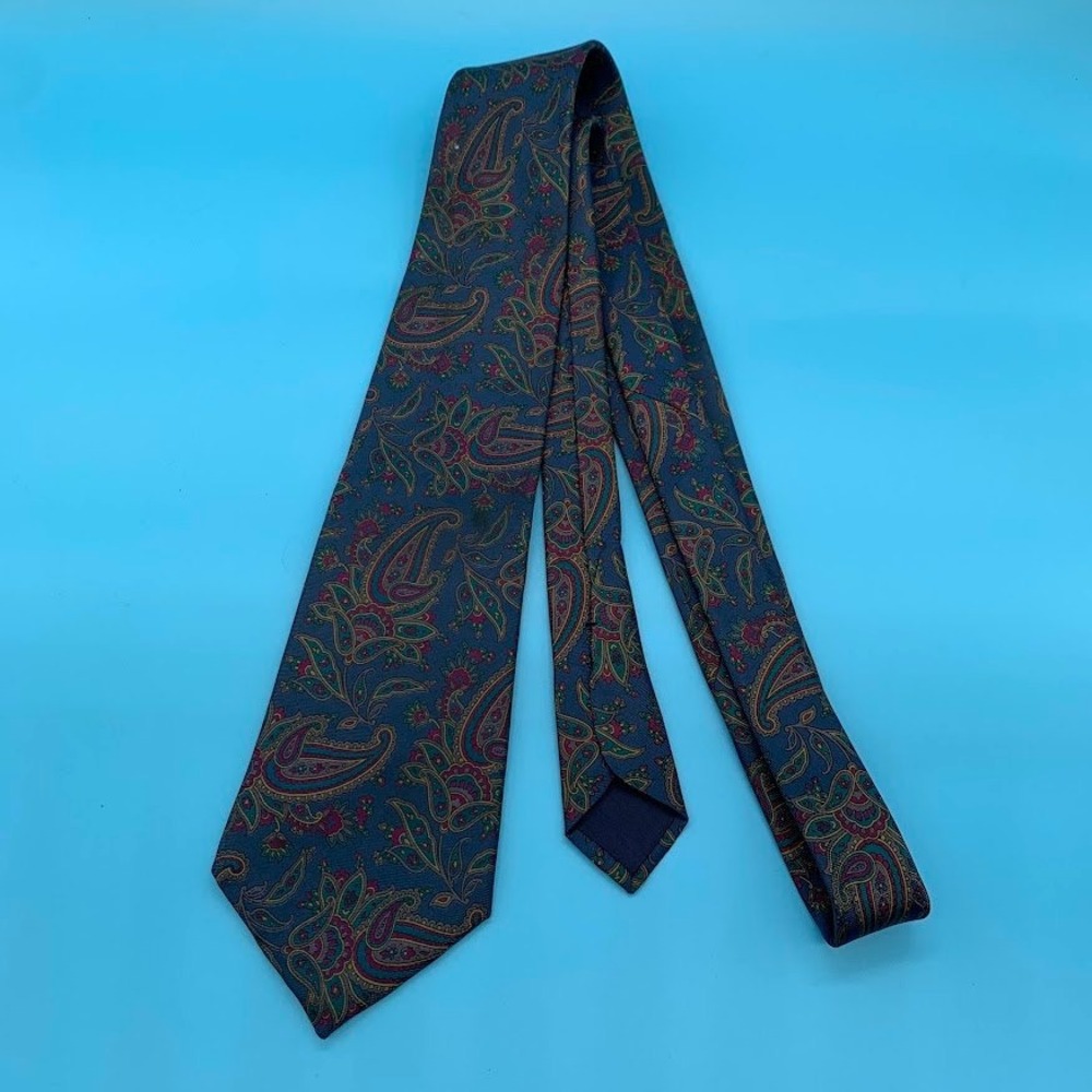Vintage Harve Benard Paisley Print Preppy Pure Silk Men's Classic Neck Tie